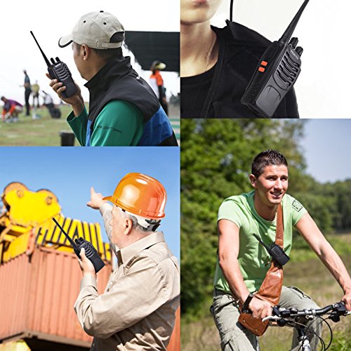 Proster Walkie Talkie Recargables, Walky Talky Profesionales 16 Canales, CTCSS DCS, con Auricular Incorporado Antorcha de LED y Cargador USB, 2 Pares