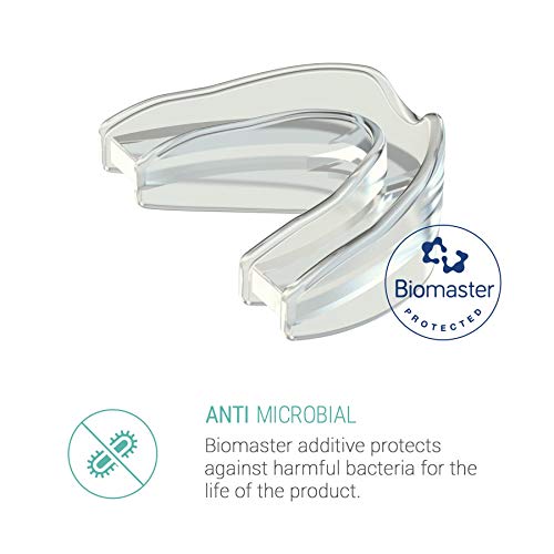 Protector bucal antirronquidos Echor, Plástico férula bucal antimicrobiana doble para dejar de roncar, para dormir- Talla única, para hombre y mujer. Transparente