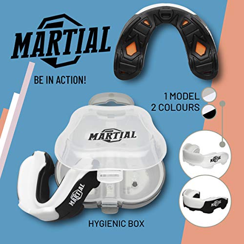 ¡Protector bucal Martial Premium para una respiración Ideal! Protector bucal Perfectamente Ajustable con Caja de Transporte. para Artes Marciales, MMA, Boxeo, Kickboxing, Hockey, fútbol - Adultos
