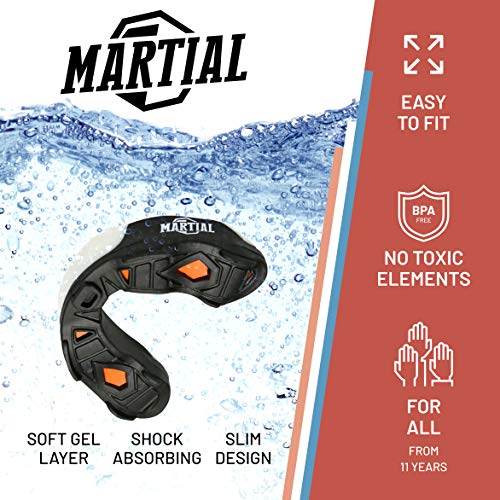 ¡Protector bucal Martial Premium para una respiración Ideal! Protector bucal Perfectamente Ajustable con Caja de Transporte. para Artes Marciales, MMA, Boxeo, Kickboxing, Hockey, fútbol - Adultos ¡Protector bucal Martial Premium para una respiración Ideal! Protector bucal Perfectamente Ajustable con Caja de Transporte. para Artes Marciales, MMA, Boxeo, Kickboxing, Hockey, fútbol - Adultos