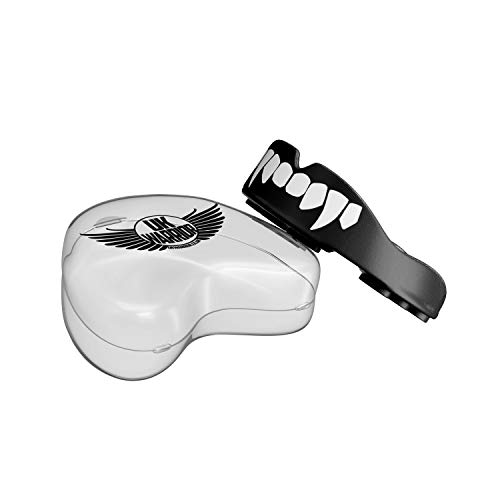 Protector bucal UK Warrior "Vampire", para boxeo, artes marciales, karate y otros deportes de contacto, incluye caso con instrucciones de (español no garantizado) - color blanco y negro , tamaño niño Protector bucal UK Warrior "Vampire", para boxeo, artes marciales, karate y otros deportes de contacto, incluye caso con instrucciones de (español no garantizado) - color blanco y negro , tamaño niño