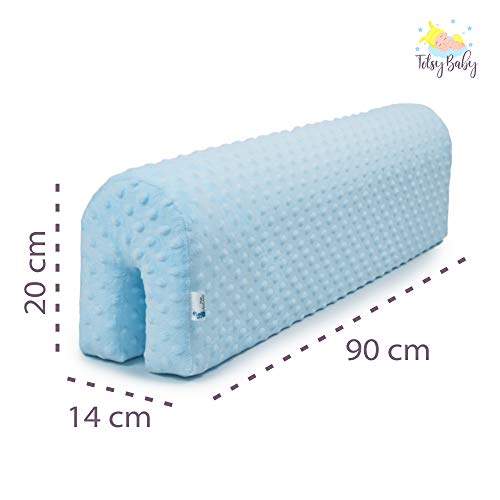 protector cuna barrera cama - protector cama anticaida, infantil protector pared cama niños (azul, 90 cm)