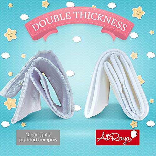 Protector de Cabeza para Cuna Airoya® - Chichonera acolchada de cunas - Malla transpirable - Blanco Protector de Cabeza para Cuna Airoya® - Chichonera acolchada de cunas - Malla transpirable - Blanco