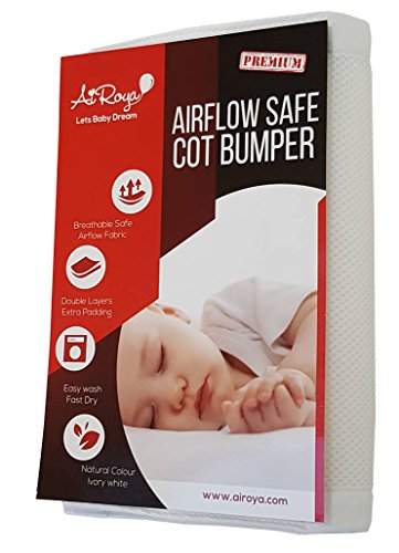 Protector de Cabeza para Cuna Airoya® - Chichonera acolchada de cunas - Malla transpirable - Blanco Protector de Cabeza para Cuna Airoya® - Chichonera acolchada de cunas - Malla transpirable - Blanco