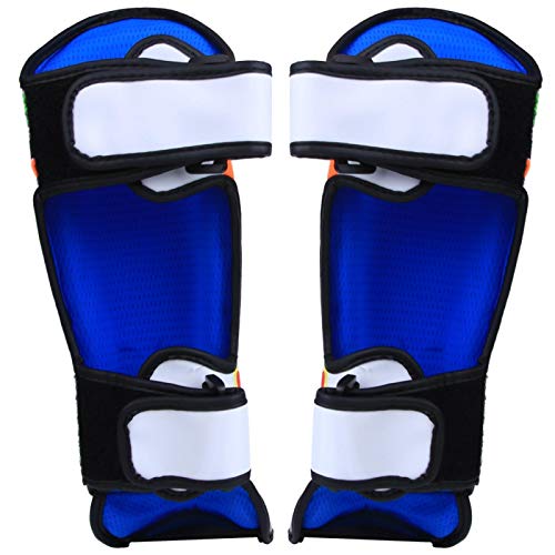 Protector de Pierna para niños, espinilleras, Equipo de protección, Protector de pies, Equipo de protección de Boxeo para Boxeo, Muay Thai, Taekwondo, Entrenamiento, Talla S(Blanco)