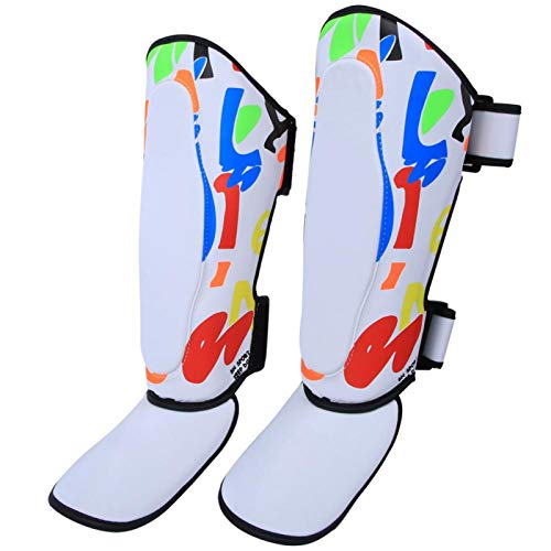 Protector de Pierna para niños, espinilleras, Equipo de protección, Protector de pies, Equipo de protección de Boxeo para Boxeo, Muay Thai, Taekwondo, Entrenamiento, Talla S(Blanco) Protector de Pierna para niños, espinilleras, Equipo de protección, Protector de pies, Equipo de protección de Boxeo para Boxeo, Muay Thai, Taekwondo, Entrenamiento, Talla S(Blanco)
