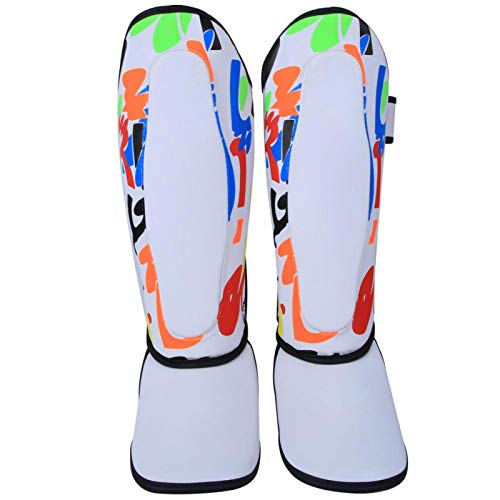 Protector de Pierna para niños, espinilleras, Equipo de protección, Protector de pies, Equipo de protección de Boxeo para Boxeo, Muay Thai, Taekwondo, Entrenamiento, Talla S(Blanco) Protector de Pierna para niños, espinilleras, Equipo de protección, Protector de pies, Equipo de protección de Boxeo para Boxeo, Muay Thai, Taekwondo, Entrenamiento, Talla S(Blanco)