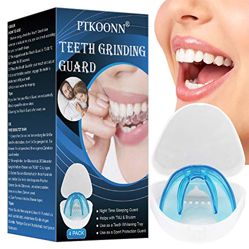 Protector dental, Kit de Protección Dental, Anti bruxismo, Ferula dental para bruxismo, Protector Bucal Cuidado Dentadura Ferula Dental,Férula Dental de Descarga 4PC