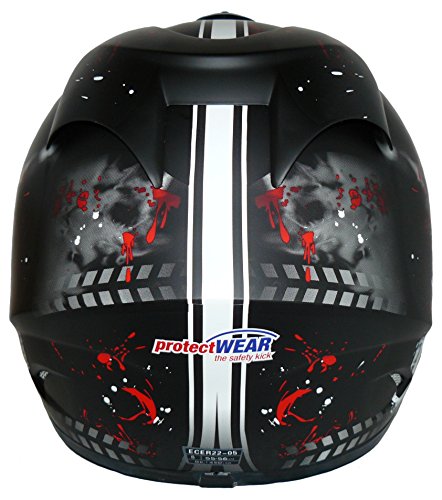 Protectwear Casco de moto negro-rojo 99 FS-801-99R Tamaño S