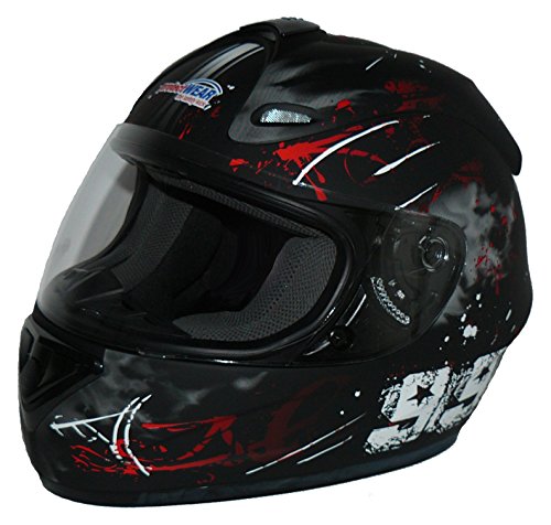 Protectwear Casco de moto negro-rojo 99 FS-801-99R Tamaño S