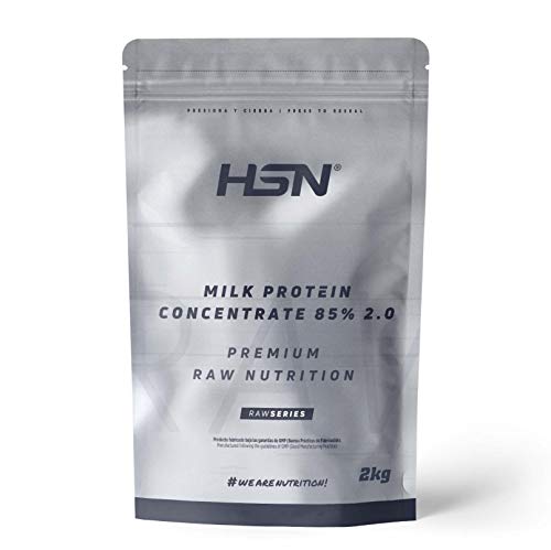 Proteína Concentrada de Leche 85% de HSN | Milk Protein Concentrate | Batido de Proteínas Apto Vegetariano | Sin Gluten, Sin Lactosa, Sin Añadidos, Sabor Neutro, 2 Kg