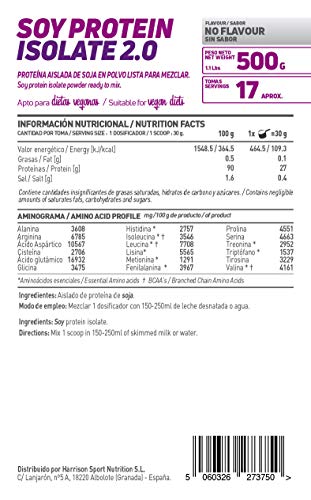 Proteína de Soja Aislada de HSN | Vegan Protein | Proteína Vegana con Stevia | Soy Protein Isolate | Sin Gluten, Sin Colesterol, Sin OMG, Sin Azúcar, Sin Lactosa, Sabor Neutro, 500 gr Proteína de Soja Aislada de HSN | Vegan Protein | Proteína Vegana con Stevia | Soy Protein Isolate | Sin Gluten, Sin Colesterol, Sin OMG, Sin Azúcar, Sin Lactosa, Sabor Neutro, 500 gr