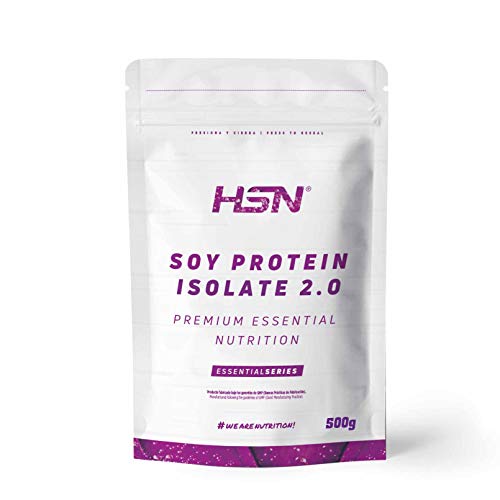 Proteína de Soja Aislada de HSN | Vegan Protein | Proteína Vegana con Stevia | Soy Protein Isolate | Sin Gluten, Sin Colesterol, Sin OMG, Sin Azúcar, Sin Lactosa, Sabor Neutro, 500 gr
