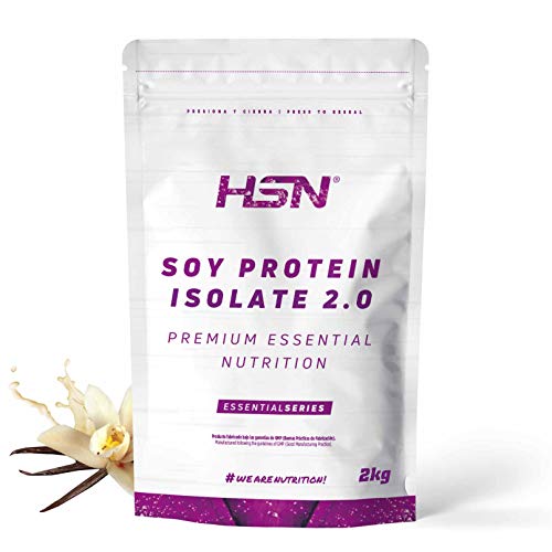 Proteína de Soja Aislada de HSN | Vegan Protein | Proteína Vegana con Stevia | Soy Protein Isolate | Sin Gluten, Sin Colesterol, Sin OMG, Sin Azúcar, Sin Lactosa, Sabor Vainilla, 2 Kg