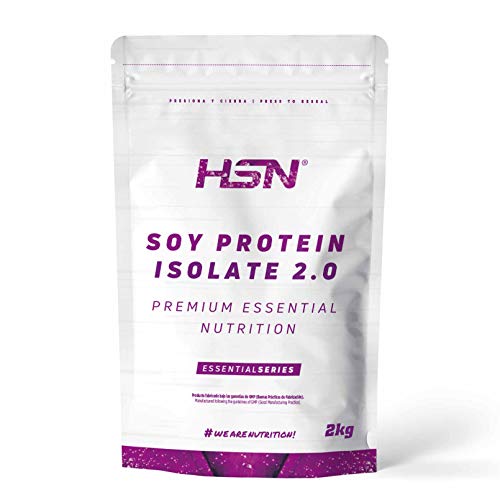 Proteína de Soja Aislada de HSN | Vegan Protein | Proteína Vegana con Stevia | Soy Protein Isolate | Sin Gluten, Sin Colesterol, Sin OMG, Sin Azúcar, Sin Lactosa, Sabor Neutro, 2 Kg