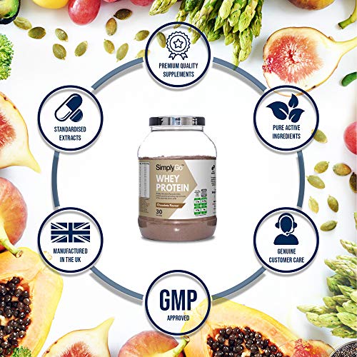Proteína de Suero de Leche Sabor Chocolate - ¡30 Raciones! - Apto para vegetarianos - 900gr - SimplySupplements Proteína de Suero de Leche Sabor Chocolate - ¡30 Raciones! - Apto para vegetarianos - 900gr - SimplySupplements