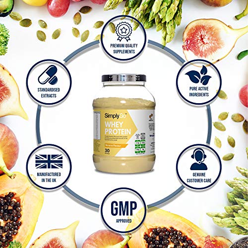 Proteína de Suero de Leche Sabor Plátano - ¡30 Raciones! - Apto para vegetarianos - 900gr - SimplySupplements Proteína de Suero de Leche Sabor Plátano - ¡30 Raciones! - Apto para vegetarianos - 900gr - SimplySupplements