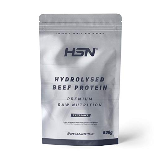 Proteína Hidrolizada de Carne Bovina de HSN | Beef Protein | Con HydroBEEF | Sin Gluten, Sin Lactosa, Sin Soja, Sin Edulcorante, Sin Sabor, En Polvo, 500 g