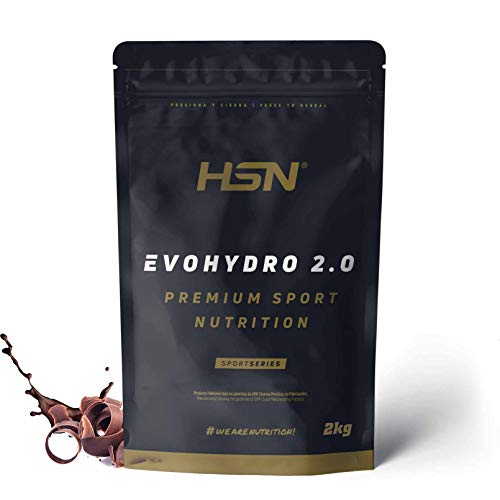 Proteína Hidrolizada de Suero de HSN Evohydro 2.0 | Hydro Whey | A partir de Whey Protein Isolate | Rica en BCAAs y Glutamina | Proteína Vegetariana, Sin Gluten, Sin Lactosa, Sabor Chocolate, 2Kg