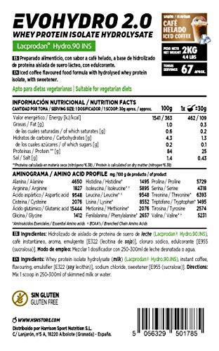 Proteína Hidrolizada de Suero de HSN Evohydro 2.0 | Hydro Whey | A partir de Whey Protein Isolate | Rica en BCAAs y Glutamina | Proteína Vegetariana, Sin Gluten, Sin Lactosa, Sabor Café Helado, 2Kg Proteína Hidrolizada de Suero de HSN Evohydro 2.0 | Hydro Whey | A partir de Whey Protein Isolate | Rica en BCAAs y Glutamina | Proteína Vegetariana, Sin Gluten, Sin Lactosa, Sabor Café Helado, 2Kg