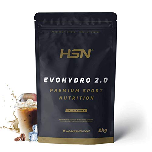 Proteína Hidrolizada de Suero de HSN Evohydro 2.0 | Hydro Whey | A partir de Whey Protein Isolate | Rica en BCAAs y Glutamina | Proteína Vegetariana, Sin Gluten, Sin Lactosa, Sabor Café Helado, 2Kg