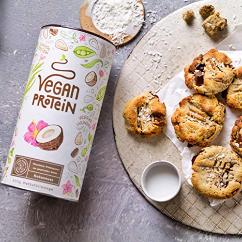 Proteina Vegana | COCO | Proteína vegetal de soja, arroz, guisantes, semillas de lino, amaranto, semillas de girasol y semillas de calabaza germinadas | 600 g en polvo con sabor a Coco natural Proteina Vegana | COCO | Proteína vegetal de soja, arroz, guisantes, semillas de lino, amaranto, semillas de girasol y semillas de calabaza germinadas | 600 g en polvo con sabor a Coco natural