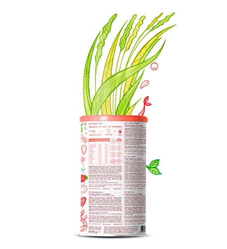 Proteina Vegana | FRESA | Proteína vegetal de arroz, guisantes, semillas de lino, amaranto, semillas de girasol y semillas de calabaza germinadas | 600 g en polvo con sabor a Fresa Proteina Vegana | FRESA | Proteína vegetal de arroz, guisantes, semillas de lino, amaranto, semillas de girasol y semillas de calabaza germinadas | 600 g en polvo con sabor a Fresa