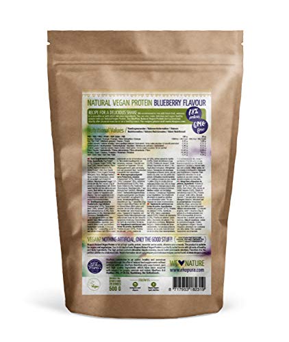 Proteína Vegana Natural - Arándano - 78% de Proteina - Ingredientes orgánicos (500g)