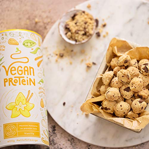 Proteína vegana | VAINILLA | Proteína vegetal de arroz, guisantes, semillas de lino, amaranto, semillas de girasol y semillas de calabaza germinadas | 600g de polvo Proteína vegana | VAINILLA | Proteína vegetal de arroz, guisantes, semillas de lino, amaranto, semillas de girasol y semillas de calabaza germinadas | 600g de polvo