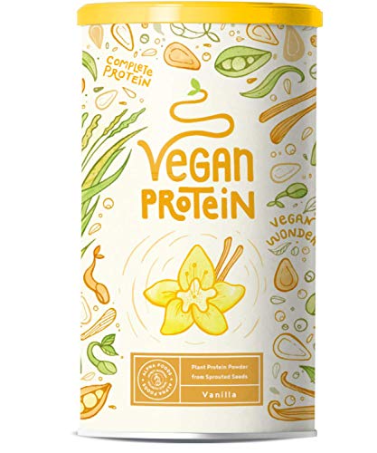 Proteína vegana | VAINILLA | Proteína vegetal de arroz, guisantes, semillas de lino, amaranto, semillas de girasol y semillas de calabaza germinadas | 600g de polvo Proteína vegana | VAINILLA | Proteína vegetal de arroz, guisantes, semillas de lino, amaranto, semillas de girasol y semillas de calabaza germinadas | 600g de polvo