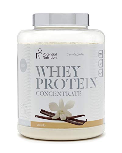 Proteína Whey Premium 2kg - Sabor Vainilla - Marca España - Sin Azúcares añadidos - Potential Nutrition