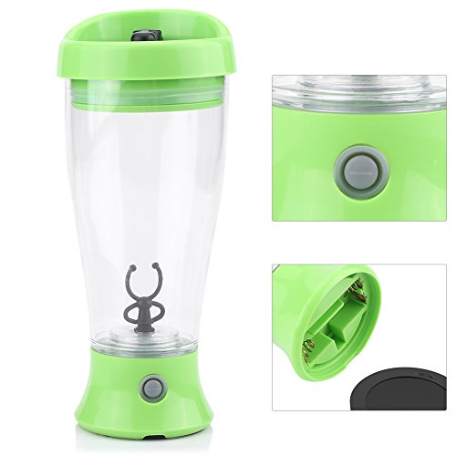 Proteínas Shaker Botella Eléctrico Vortex Mixer para Jugo, Cóctel, Café, Té, Proteína / / 300-400ML / Soporte de baterías AA / / BPA Gratuito(Verde)