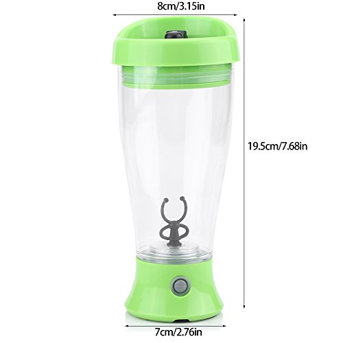 Proteínas Shaker Botella Eléctrico Vortex Mixer para Jugo, Cóctel, Café, Té, Proteína / / 300-400ML / Soporte de baterías AA / / BPA Gratuito(Verde)