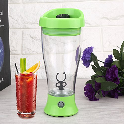 Proteínas Shaker Botella Eléctrico Vortex Mixer para Jugo, Cóctel, Café, Té, Proteína / / 300-400ML / Soporte de baterías AA / / BPA Gratuito(Verde)