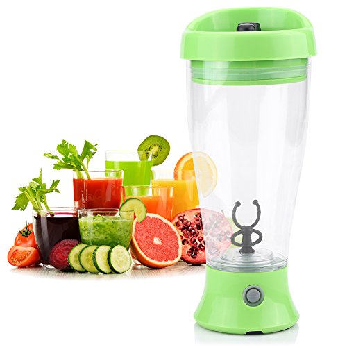 Proteínas Shaker Botella Eléctrico Vortex Mixer para Jugo, Cóctel, Café, Té, Proteína / / 300-400ML / Soporte de baterías AA / / BPA Gratuito(Verde)