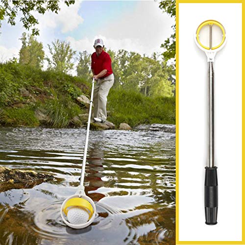 prowithlin Golf Ball Retriever, Acero Inoxidable Telescópico Golf Ball Retriever para Agua con Golf Ball Putter Grabber Tool, Accesorios de Golf Golf Gift para Hombres, Longitud: 2,74 m, Peso: 250 g