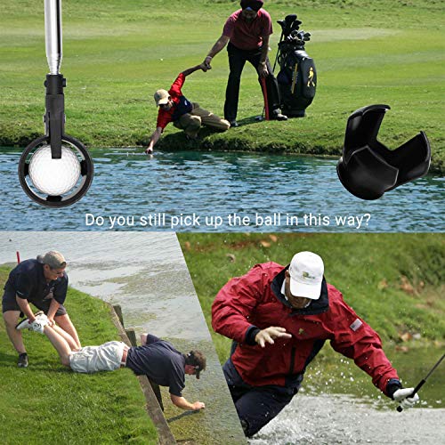 prowithlin Golf Ball Retriever, Acero Inoxidable Telescópico Golf Ball Retriever para Agua con Golf Ball Putter Grabber Tool, Accesorios de Golf Golf Gift para Hombres, Longitud: 1,83 m, Peso: 180 g