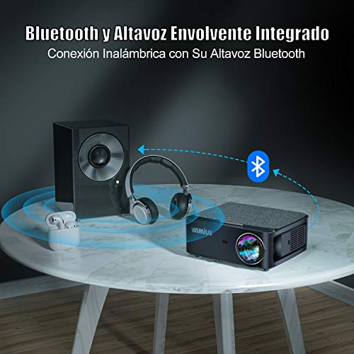 Proyector WiFi Bluetooth Full HD 1080P, 7500 WiMiUS Proyector WiFi 1080P Nativo Soporte 4K Ajuste Digital 4D Función de Zoom Proyector WiFi Cine en Casa para PPT,PS4,etc. Proyector WiFi Bluetooth Full HD 1080P, 7500 WiMiUS Proyector WiFi 1080P Nativo Soporte 4K Ajuste Digital 4D Función de Zoom Proyector WiFi Cine en Casa para PPT,PS4,etc.