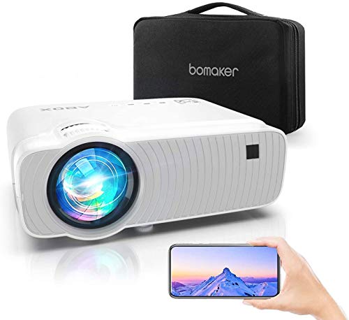 Proyector WiFi, Proyector Portátil, 6000 Lúmenes, Soporta 1080p Full HD, Cine en Casa 300" Duplicar Pantalla para Android/iPhone Smartphone iPad,HDMI/USB/VGA/AV/SD GC357