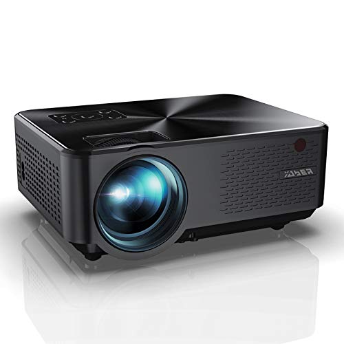 Proyector, YABER Mini Portátil Proyector Cine en Casa 5500 Lúmenes Resolución Nativa 1280*720p, Vídeo Proyector con HiFi Altavoces Incorporados, Cubierta de Metal, Soporte HDMI/USB/VGA/AV