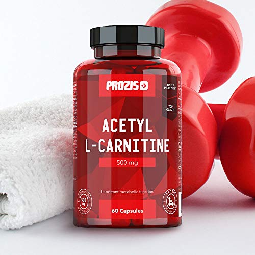 Prozis 100% Acetyl L-Carnitine Capsules 500mg: Suplemento de aminoácidos de alta calidad para perder peso y potenciar la capacidad mental y la energía. ¡60 cápsulas!