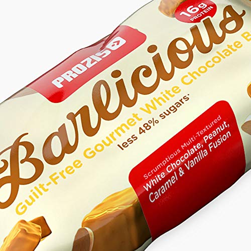 Prozis Barlicious Protein Bar, Chocolate Blanco - 6 Unidades de 65 g