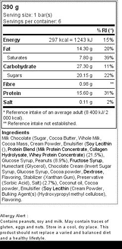 Prozis Barlicious Protein Bar, Chocolate con Leche - 6 Unidades de 65 g