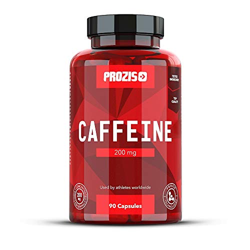 Prozis Cafeína Estimular la Concentración, los Niveles de Energía y la Quema de Grasa, sin Azúcar ni Calorías, Neutro- 200 mg - 90 cápsulas
