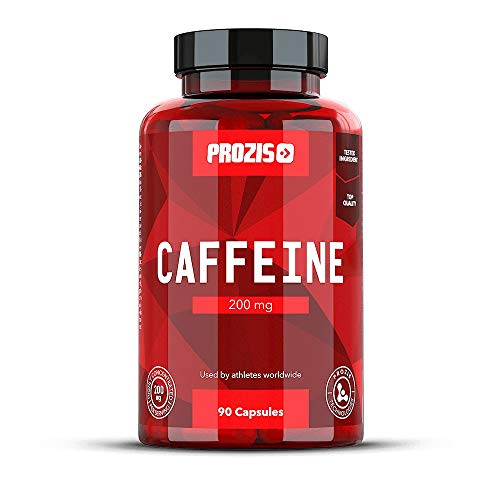 Prozis Cafeína Estimular la Concentración, los Niveles de Energía y la Quema de Grasa, sin Azúcar ni Calorías, Neutro- 200 mg - 90 cápsulas