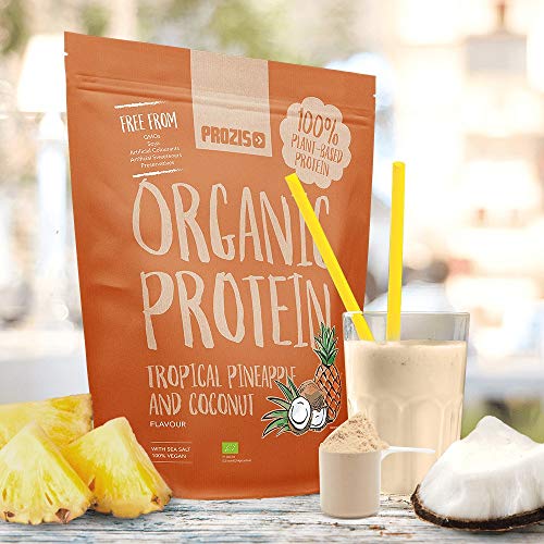Prozis Organic Vegetable Protein 900 g Sabor Tropical de Piña y Coco - 900 g