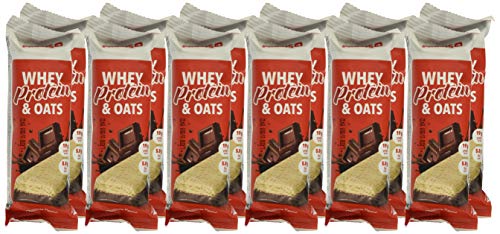 Prozis Whey Protein & Oats, Sabor Chocolate - 12 Unidades de 80 g