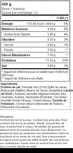 Prozis Zero Snack Barra Rico En Proteína y Bajo en Hidratos de Carbono y Azúcares, Doble Chocolate - 12 x 35 g