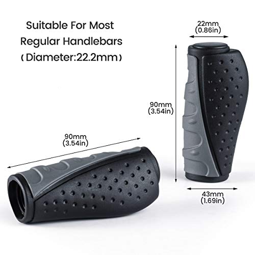 prunus Puños Bicicleta Caucho ergonómicos pantideslizantes uños para Manillar de MTB Bicicleta de montaña Mountain Bike (Grises(90mm+90mm)) prunus Puños Bicicleta Caucho ergonómicos pantideslizantes uños para Manillar de MTB Bicicleta de montaña Mountain Bike (Grises(90mm+90mm))