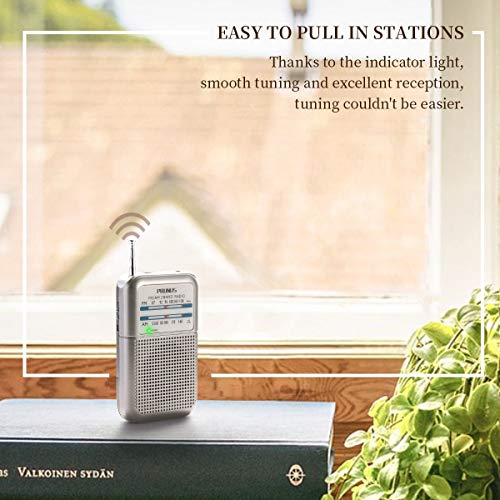PRUNUS Radio de Bolsillo FM/Am, Radio Portatil Pequeña con Excelente Señal, Sintonizador con Indicador. Funciona con AAA Pilas Intercambiables (Plata). PRUNUS Radio de Bolsillo FM/Am, Radio Portatil Pequeña con Excelente Señal, Sintonizador con Indicador. Funciona con AAA Pilas Intercambiables (Plata).